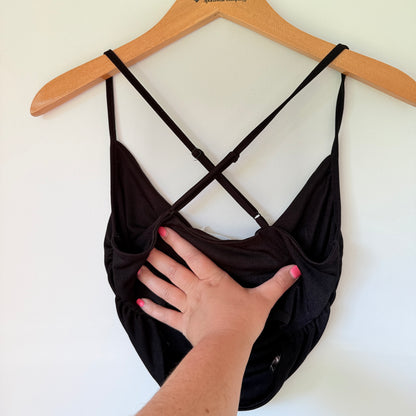 Glassons Black Strappy Cowl Neck Top - Size S