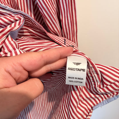 RedTape Sport Size XL Striped Long-Sleeved Button-Down Casual Shirt