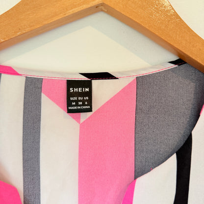 SHEIN V-Neck Blouse Geometric Print - Size M