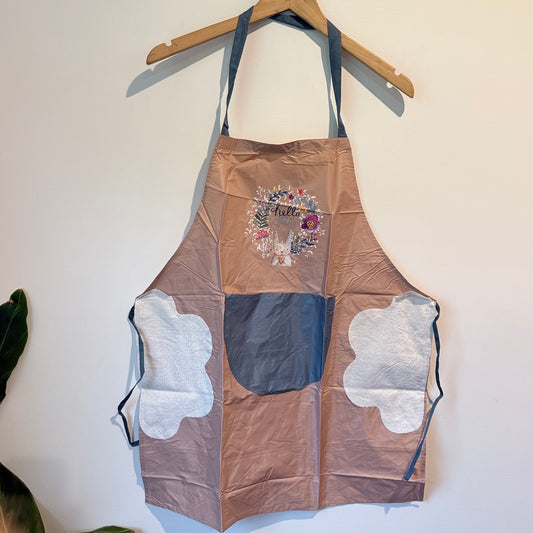 Hello Spring Embroidered Kitchen Apron