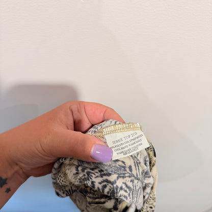 Geena Paige Size 14 Long-Sleeved Wrap Blouse