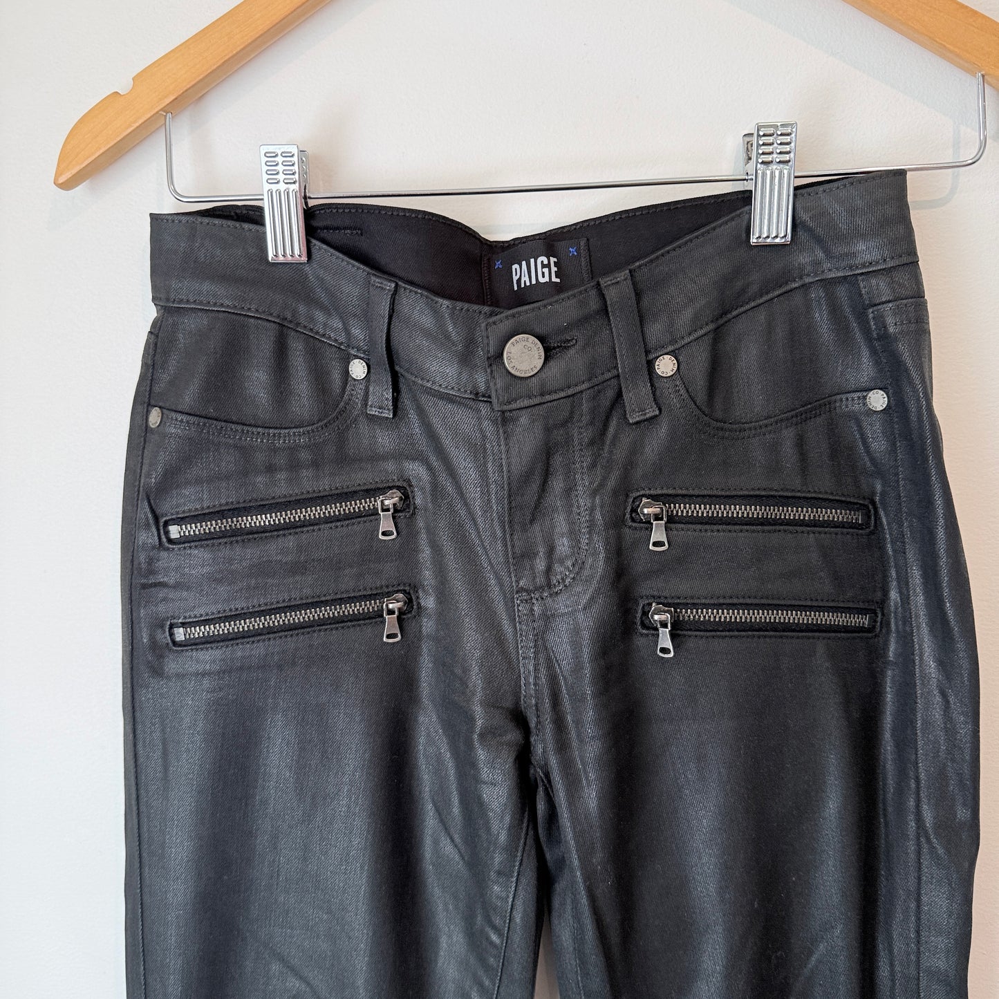 Paige Size 25 Ultra Skinny Vinyl Look Pants