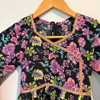 Girls (Age 6-7?) U/Arm to U/Arm 36cm Floral-Printed Dress