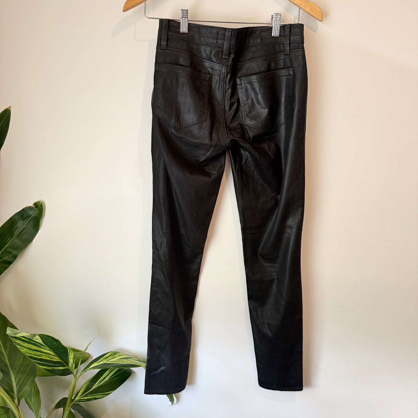Paige Size 25 Ultra Skinny Vinyl Look Pants