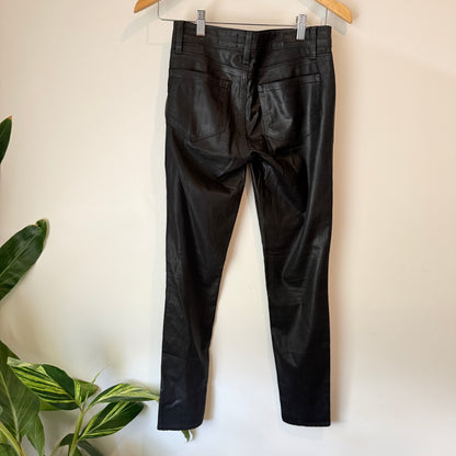 Paige Size 25 Ultra Skinny Vinyl Look Pants