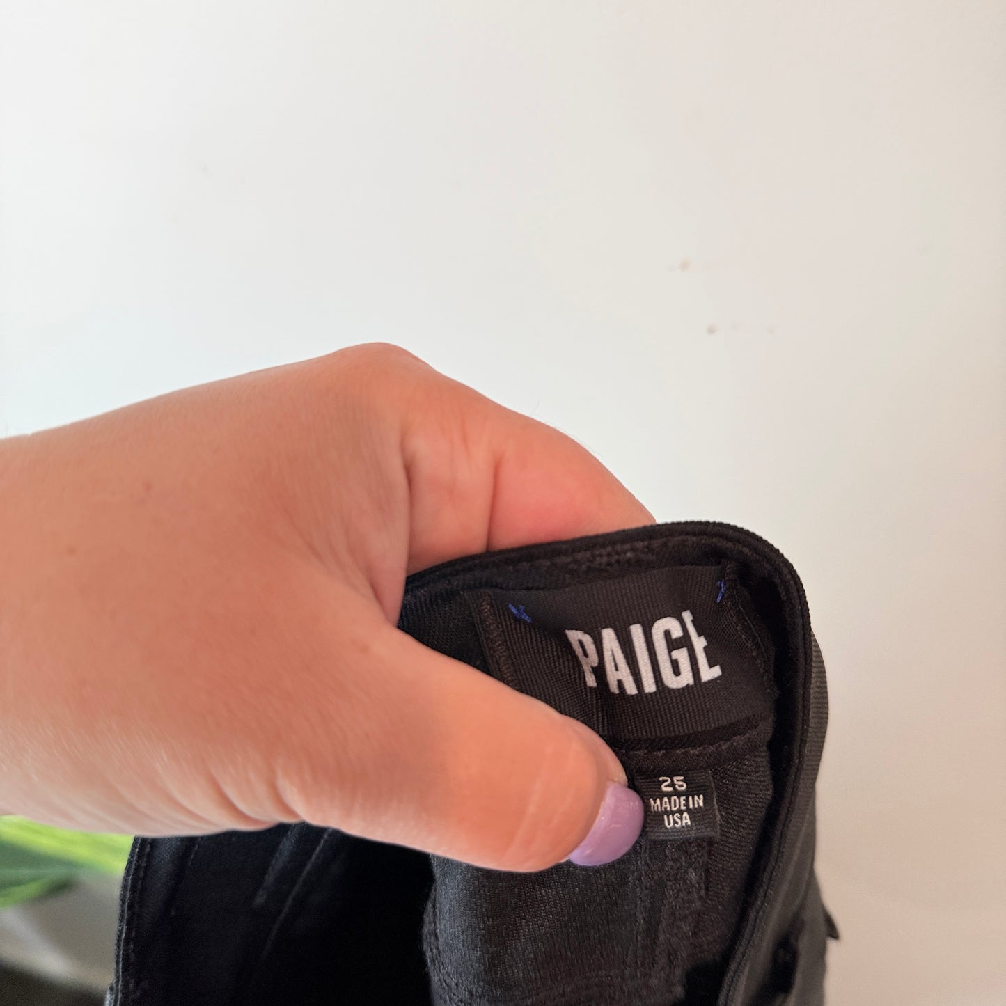 Paige Size 25 Ultra Skinny Vinyl Look Pants