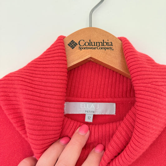 Ella J Petite Red Cowl Neck Sweater - Size 12