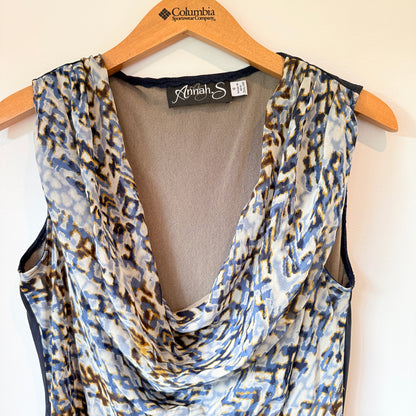 Annah Stretton Draped Cowl Neck Midi Dress - Size 12