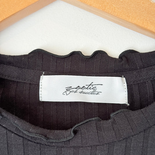 Zeetie des Succetes Ribbed Knit Short-Sleeve Top – U/Arm 43cm