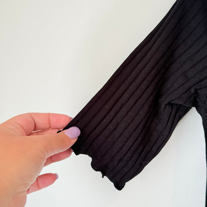 Zeetie des Succetes Ribbed Knit Short-Sleeve Top – U/Arm 43cm