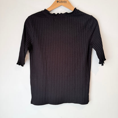 Zeetie des Succetes Ribbed Knit Short-Sleeve Top – U/Arm 43cm