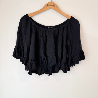Sass Size 8 Off-the-Shoulder Ruffle Crop Top