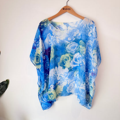 Brand Unknown Floral Print Chiffon Top - One Size
