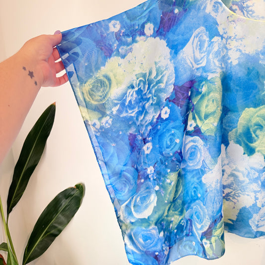 Brand Unknown Floral Print Chiffon Top - One Size