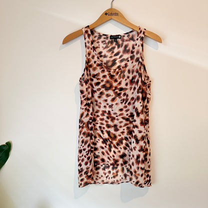 Cotton On Size XS Sheer Leopard-Print Sleeveless Top