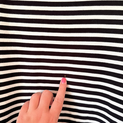 Seed Size XL Black and White Striped Long-Sleeve Blouse
