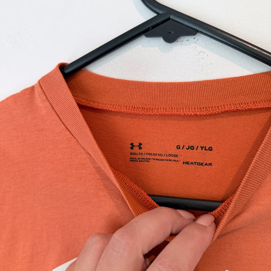 Under Armour HeatGear Logo Tee Orange - Youth Large