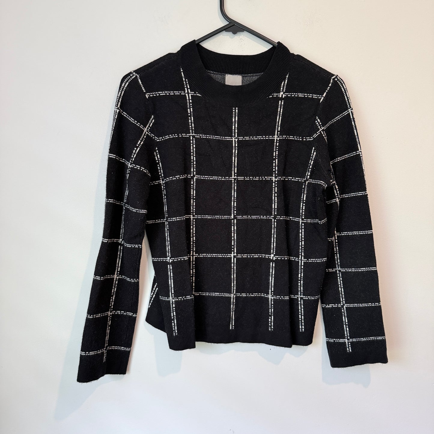 H&M Grid Knit Sweater Black - Size S