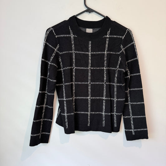 H&M Grid Knit Sweater Black - Size S