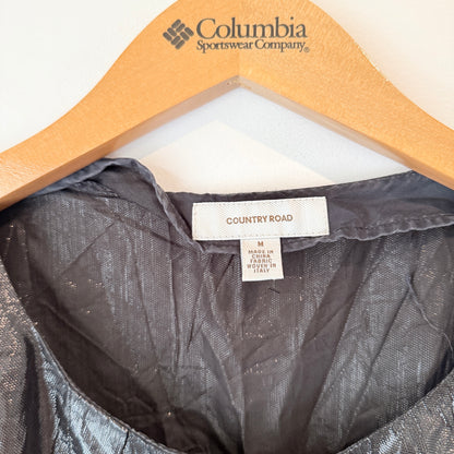 Country Road Size M Metallic Black Top