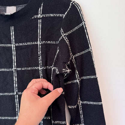 H&M Grid Knit Sweater Black - Size S