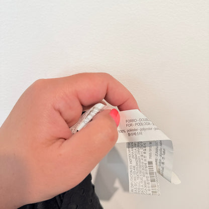 Zara Size XL Black Eyelet Lace A-Line Midi Skirt