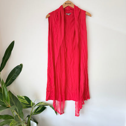 Spirit Size XL Red Sleeveless Drape Front Cardi