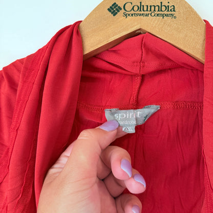 Spirit Size XL Red Sleeveless Drape Front Cardi