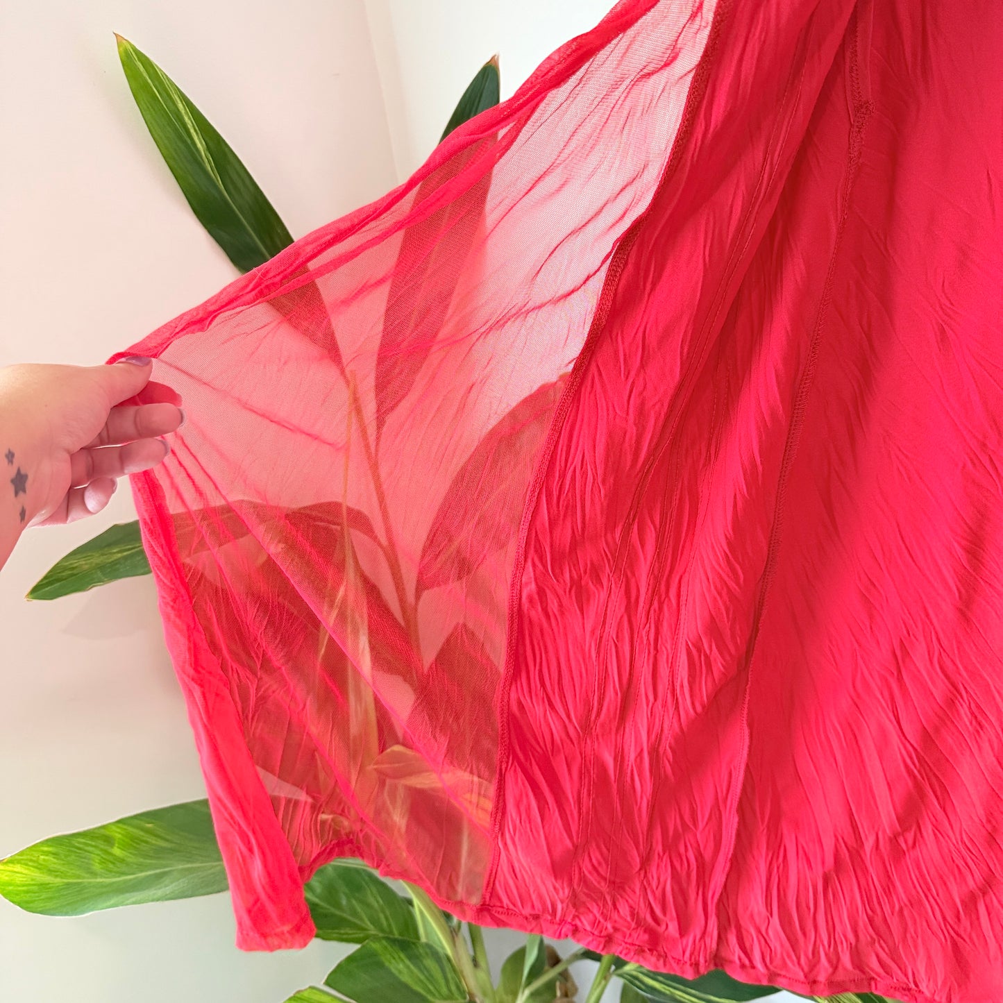 Spirit Size XL Red Sleeveless Drape Front Cardi