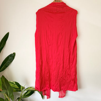 Spirit Size XL Red Sleeveless Drape Front Cardi