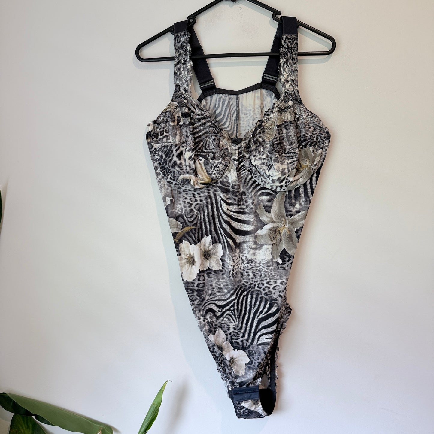 Ulla Dessous Animal Print Bodysuit - Size 46