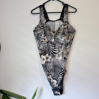 Ulla Dessous Animal Print Bodysuit - Size 46