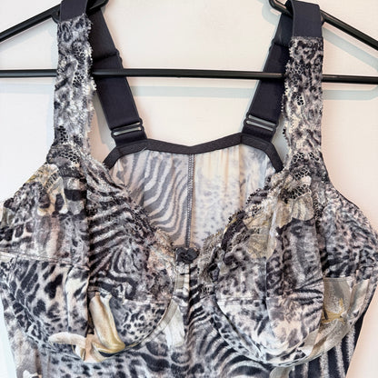 Ulla Dessous Animal Print Bodysuit - Size 46