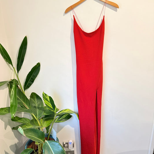 THE EDIT BY BEGINNING BOUTIQUE Low Back Split Maxi Dress - Size M