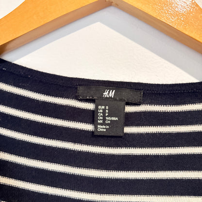 H&M Striped Knit V-Neck Top - Size S