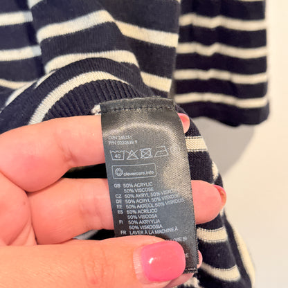 H&M Striped Knit V-Neck Top - Size S