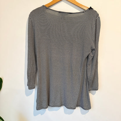 WHITE HOUSE BLACK MARKET Ruffle Trim Striped Top - Size S