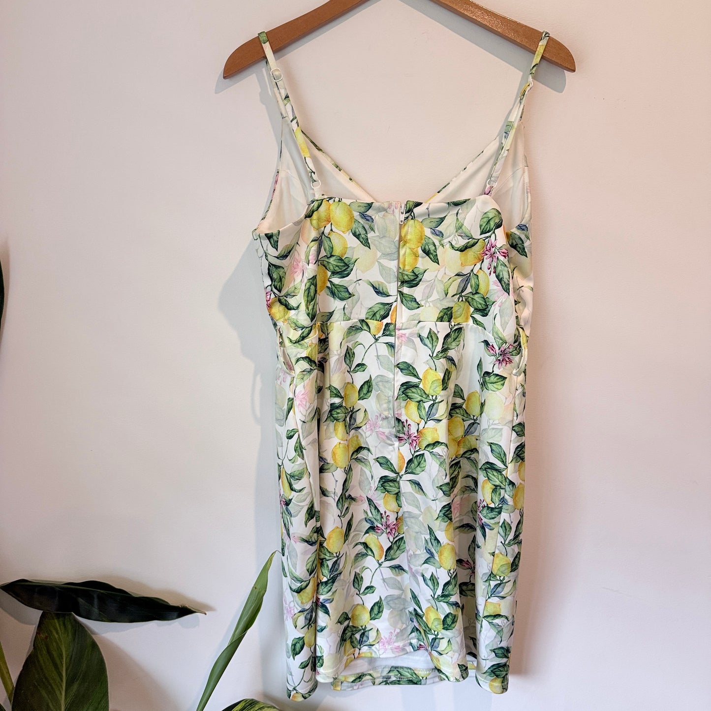 Pagani Lemon Print Dress White & Yellow - Size 12