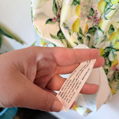 Pagani Lemon Print Dress White & Yellow - Size 12