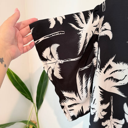 Home-lee Palm Tree Print Tunic Black & White - Size 8