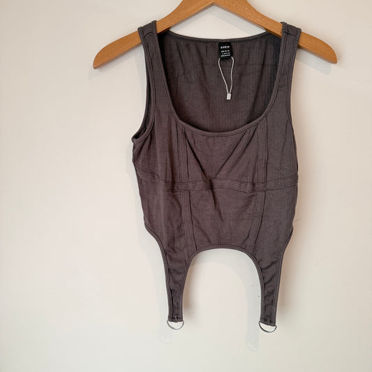 Shein Size L Ribbed Knit Corset-Style Tank Top