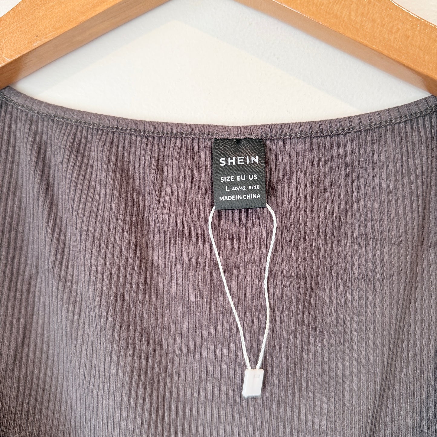 Shein Size L Ribbed Knit Corset-Style Tank Top