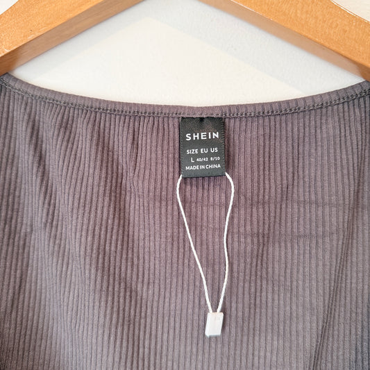 Shein Size L Ribbed Knit Corset-Style Tank Top
