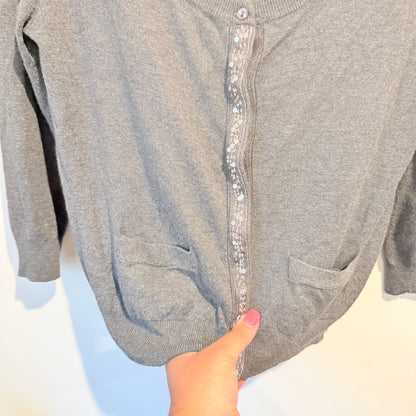 TEZENIS Embellished Button Cardigan (Grey) - Size M