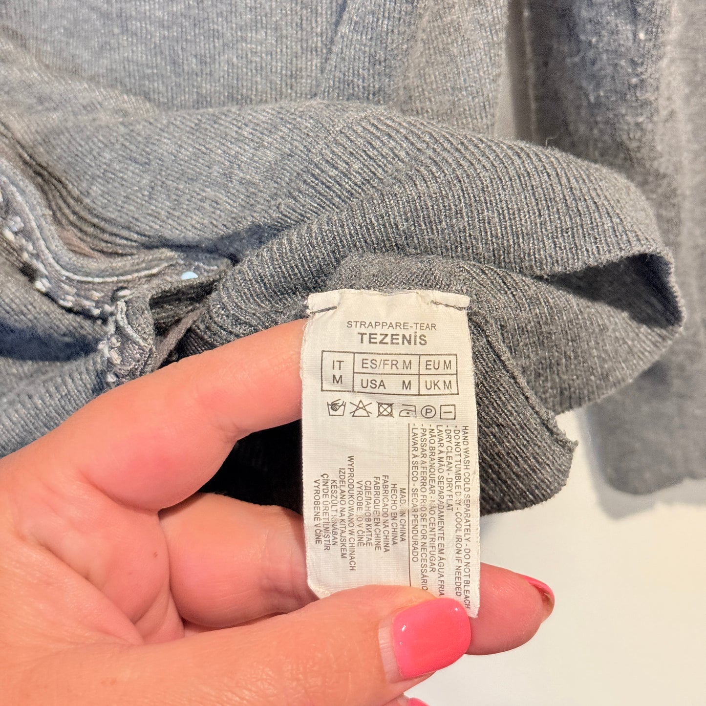 TEZENIS Embellished Button Cardigan (Grey) - Size M