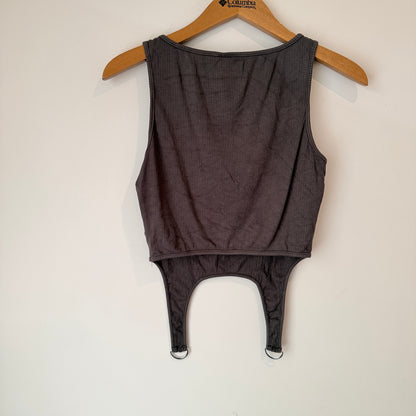 Shein Size L Ribbed Knit Corset-Style Tank Top