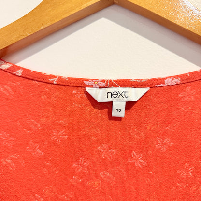 NEXT Floral Print Button-Front Blouse - Size 10