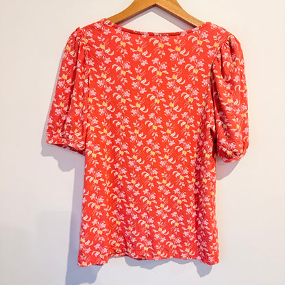 NEXT Floral Print Button-Front Blouse - Size 10