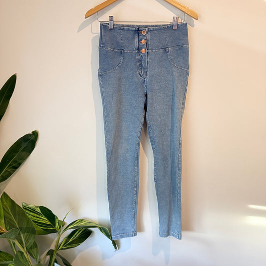 Brand Unknown Mid-Rise Skinny Pinstriped Jeans – Waist 66cm