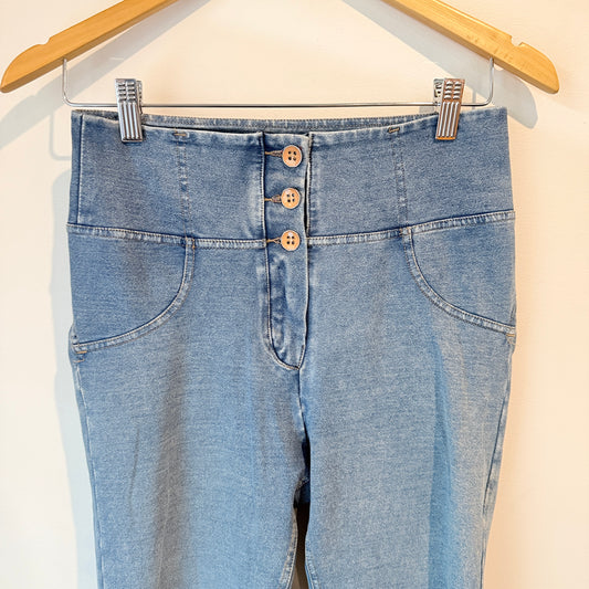 Brand Unknown Mid-Rise Skinny Pinstriped Jeans – Waist 66cm